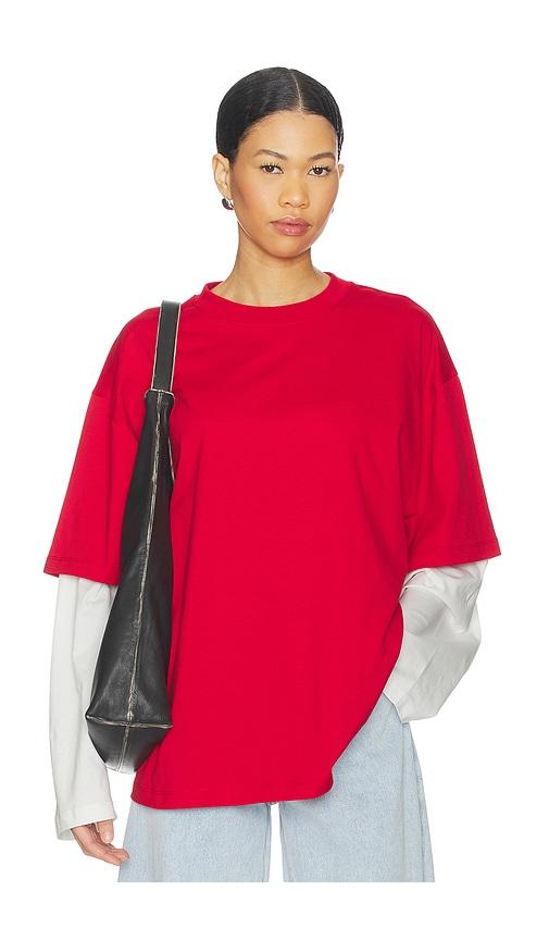 lioness bottega shirt in red,white.