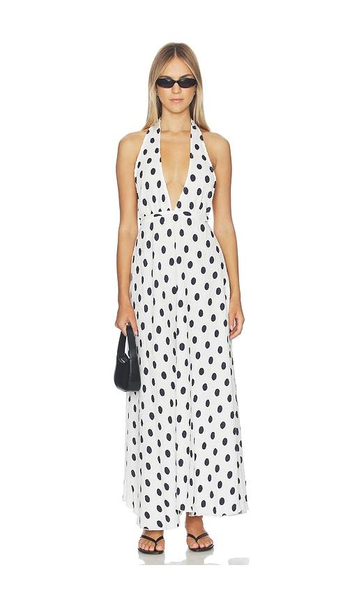 lioness district maxi dress in white.