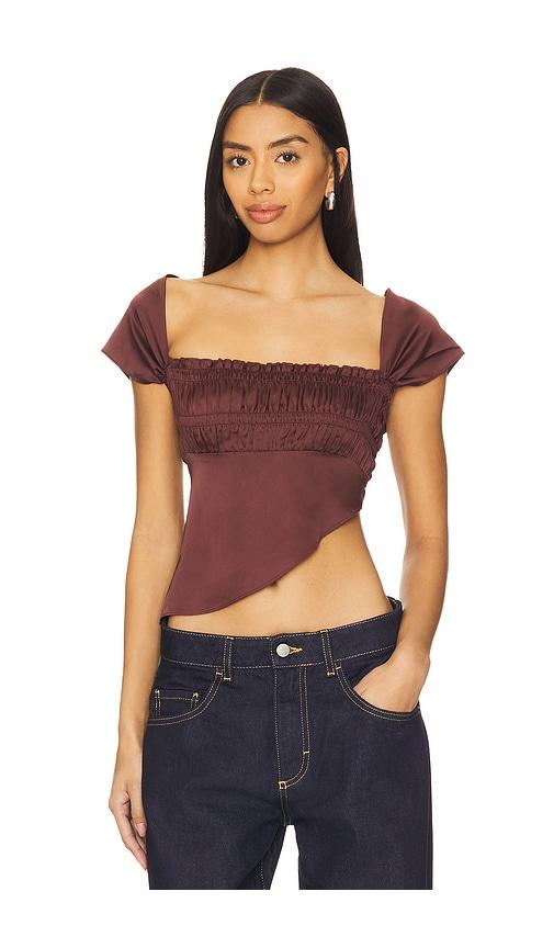 lioness district top in brown.