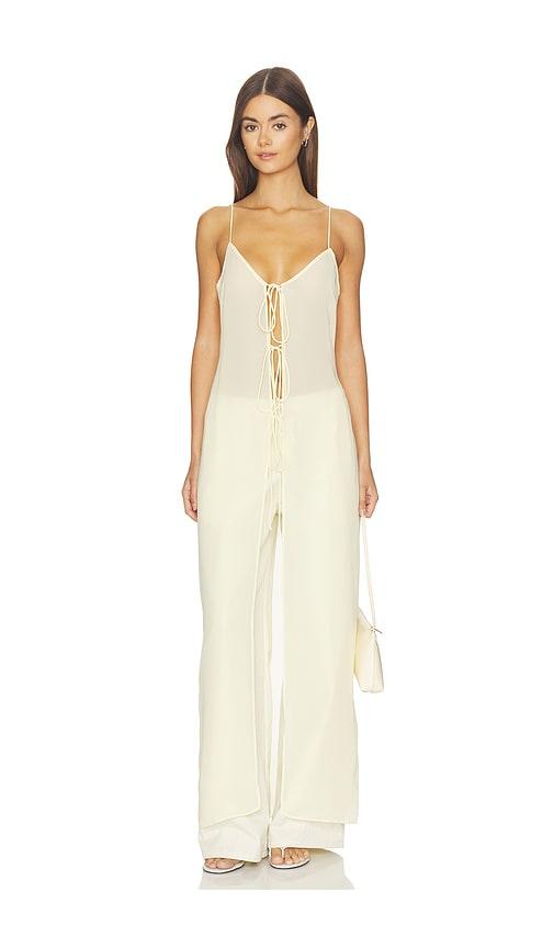 lioness dune maxi dress in yellow.
