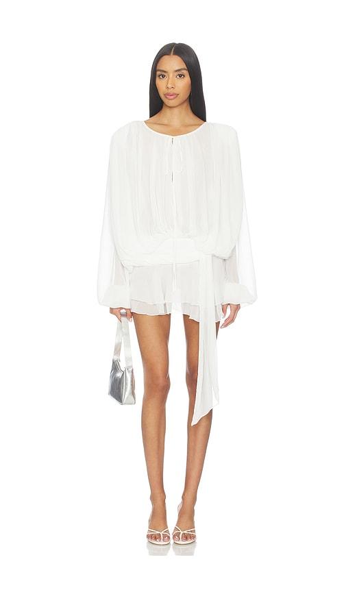 lioness elements mini dress in white.