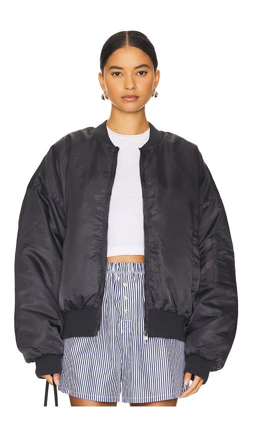 lioness essential bomber jacket in slate.