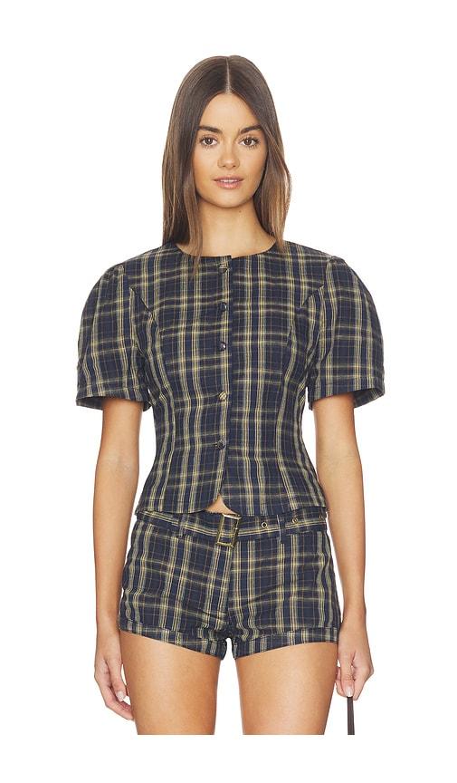 lioness femme blouse in navy,lemon.