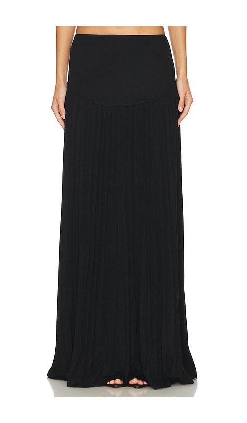 lioness field of dreams maxi skirt in black.