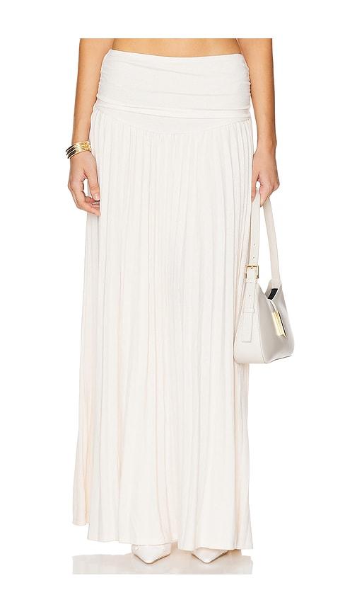 lioness field of dreams maxi skirt in ivory.