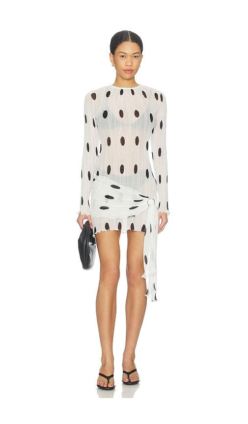 lioness ford mini dress in white.