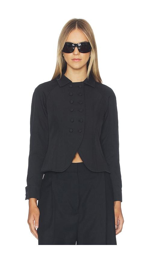 lioness form jacket in black.