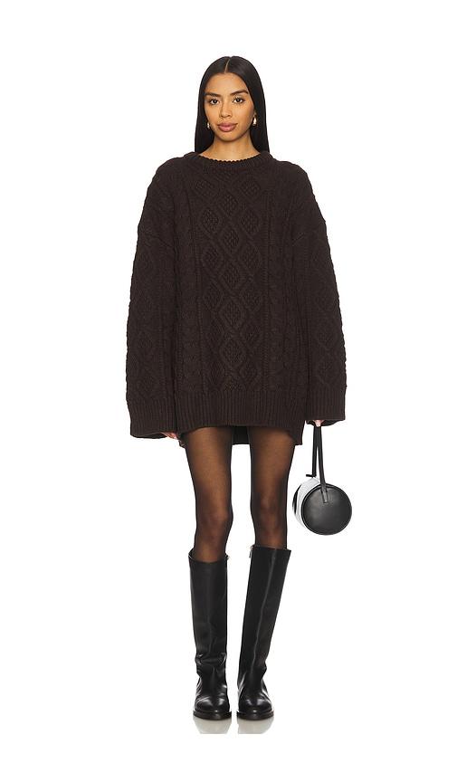 lioness gigi knit pullover in chocolate.