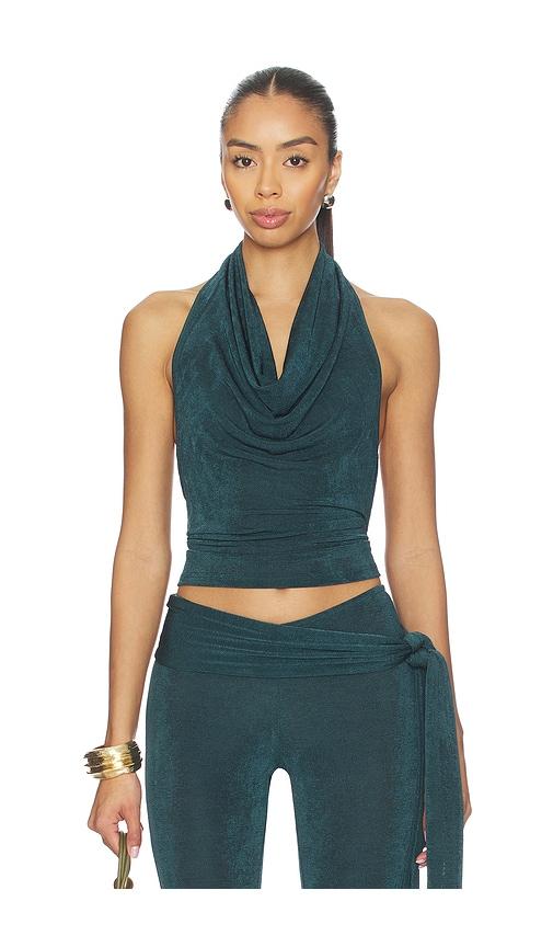 lioness heritage halter top in green.
