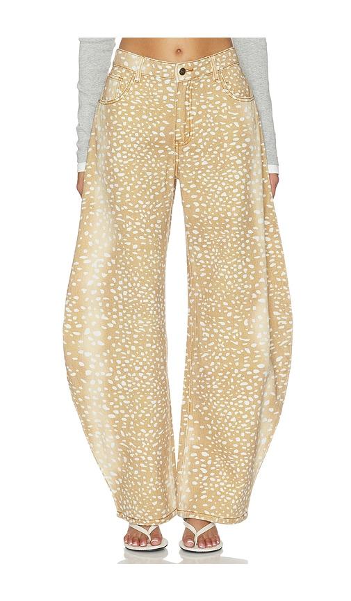 lioness horseshoe jeans in tan.