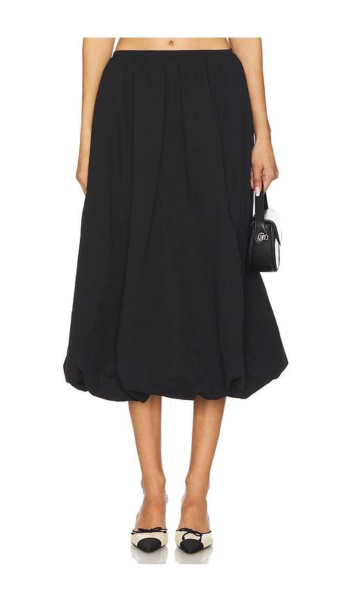 lioness intuition bubble midi skirt in black.