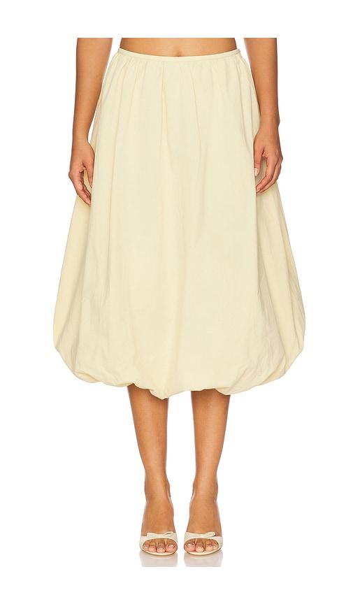 lioness intuition bubble midi skirt in lemon.