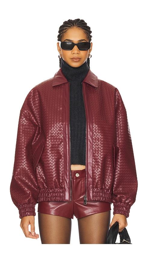 lioness kenny bomber in burgundy.