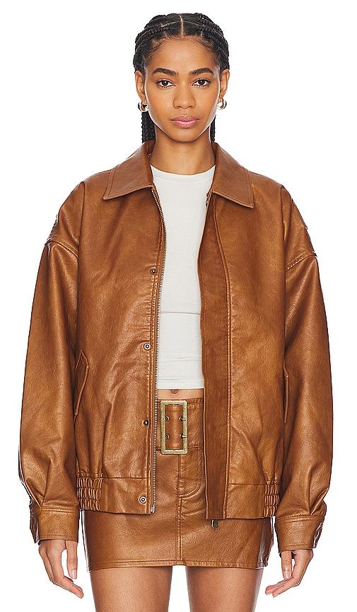 lioness kenny bomber in tan.
