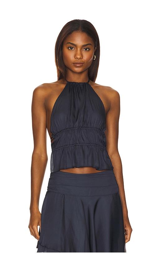 lioness legacy halter top in navy.