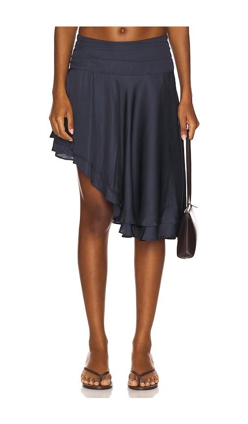 lioness legacy midi skirt in navy.
