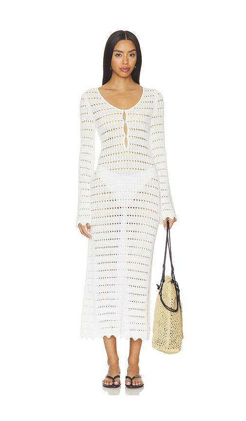 lioness leisure midi dress in white.