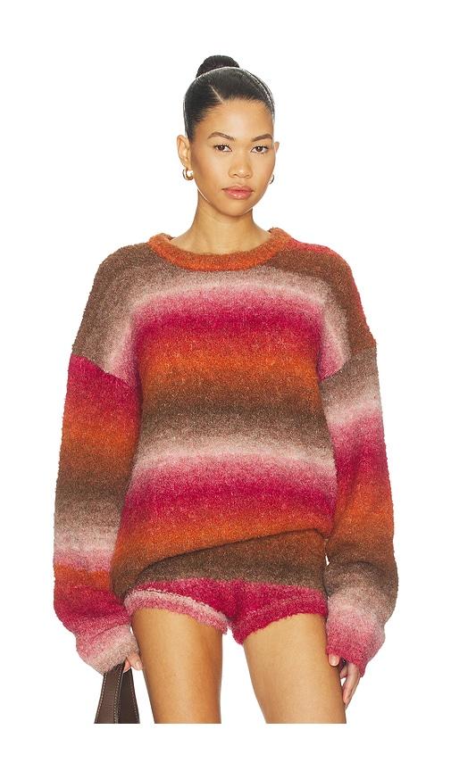 lioness loyalty knit pullover in orange,pink.