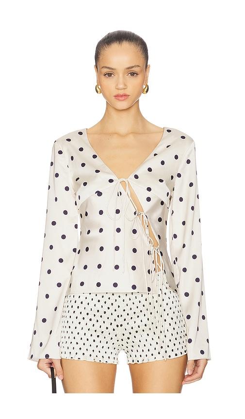 lioness mariah long sleeve top in cream.