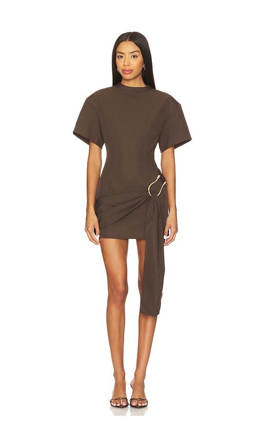 lioness martini mini dress in chocolate.