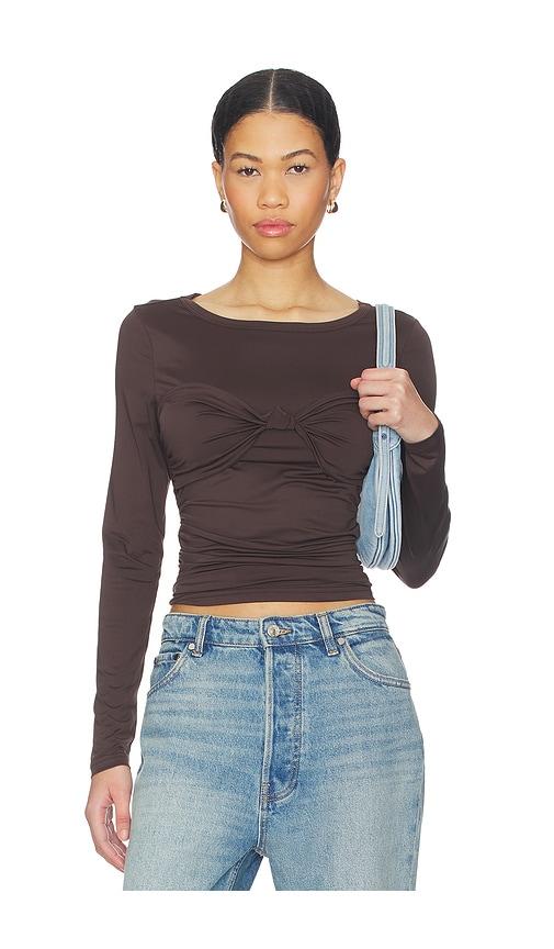 lioness midnight long sleeve top in chocolate.