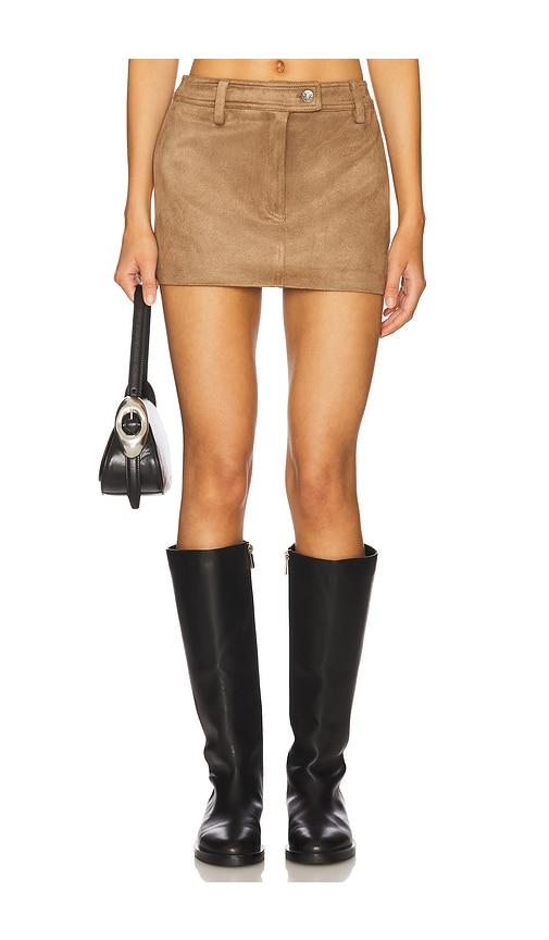 lioness mirage mini skirt in brown.