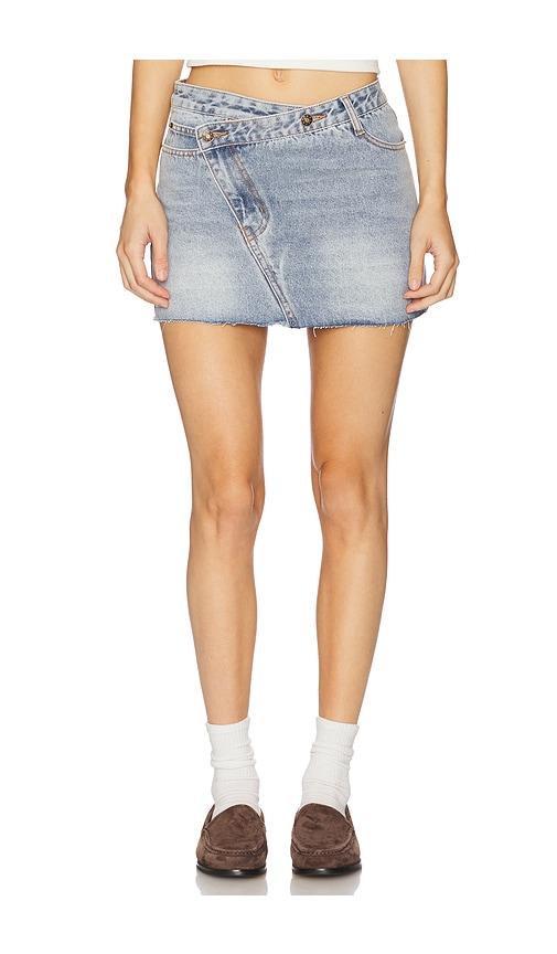 lioness moss mini skirt in blue.