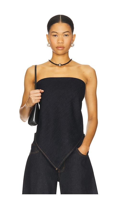 lioness new york bandana top in blue.