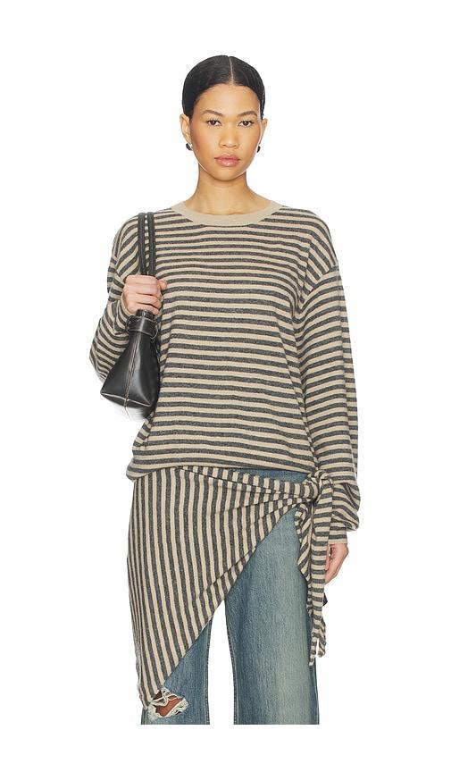 lioness olsen knit in tan,dark grey.