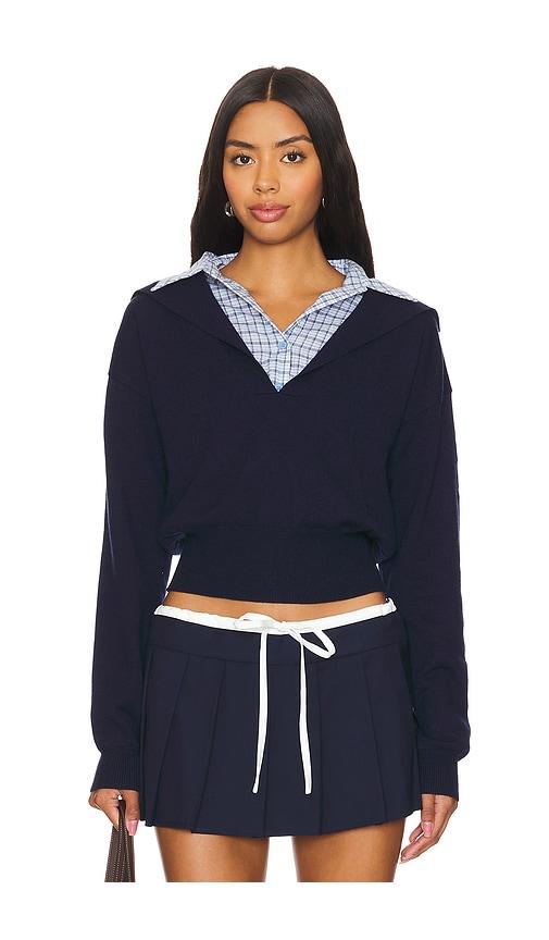 lioness racquet club knit in navy.