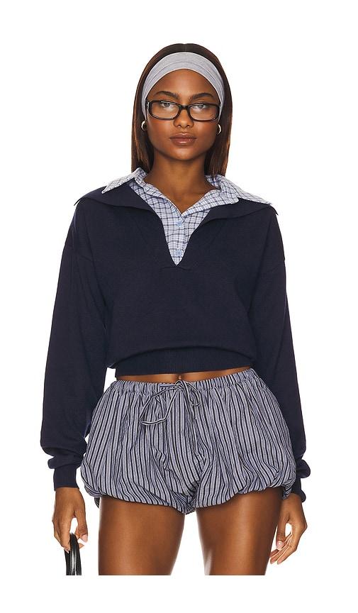 lioness racquet club knit polo in navy.