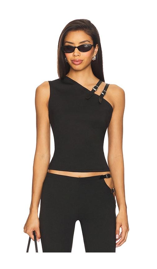 lioness rebel tank top in black.