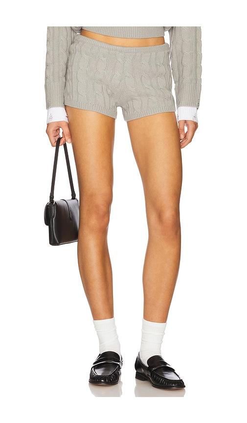 lioness reborn mini short in grey.