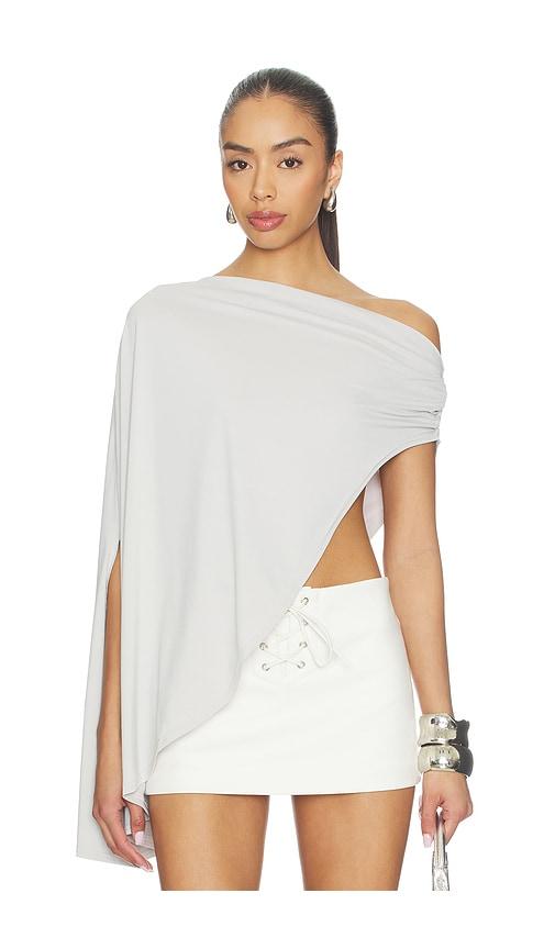 lioness reborn poncho in light grey.