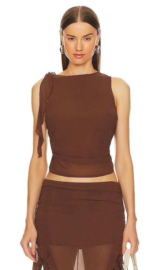 lioness rendezvous top in chocolate.