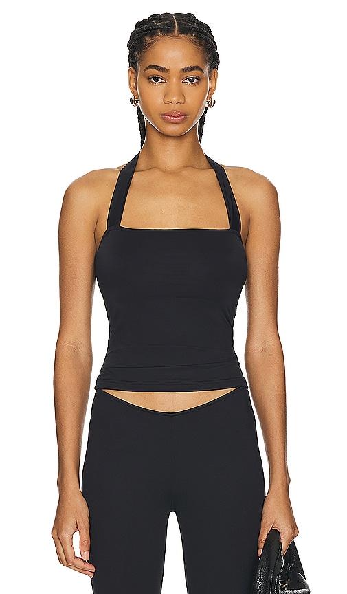 lioness rouje halter top in black.