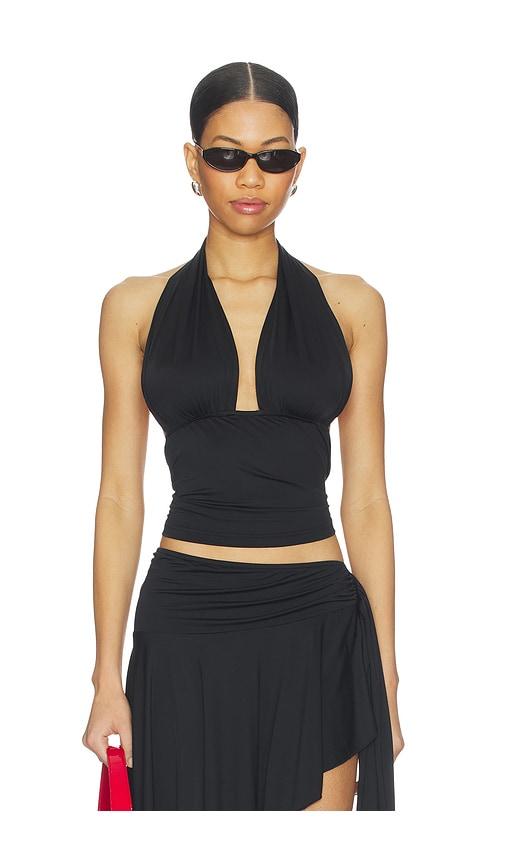 lioness safari halter top in black.