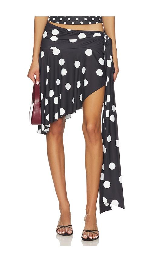 lioness safari midi skirt in black.
