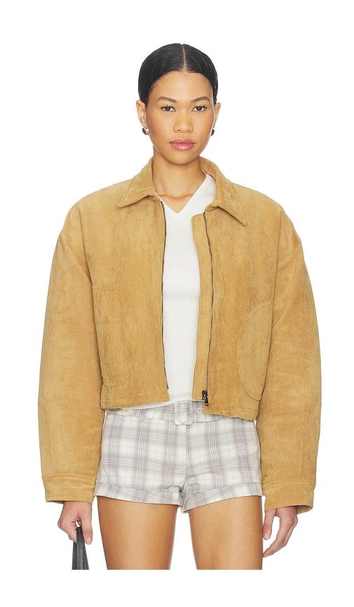 lioness serrano bomber in tan.
