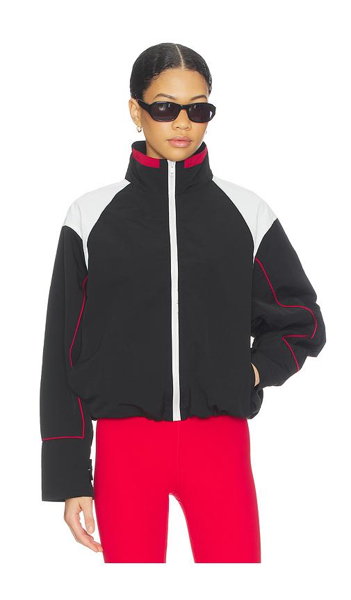 lioness shoreline windbreaker in black,white.