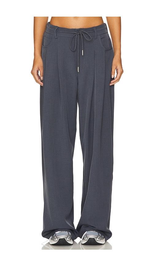 lioness slouch tie up pant in slate.