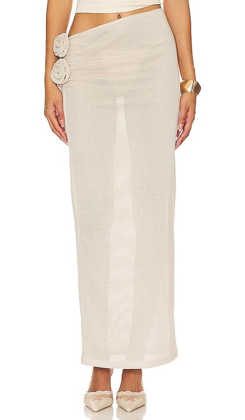 lioness soul mate maxi skirt in cream.