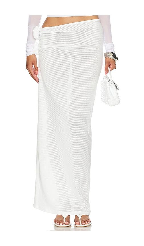 lioness soul mate maxi skirt in white.