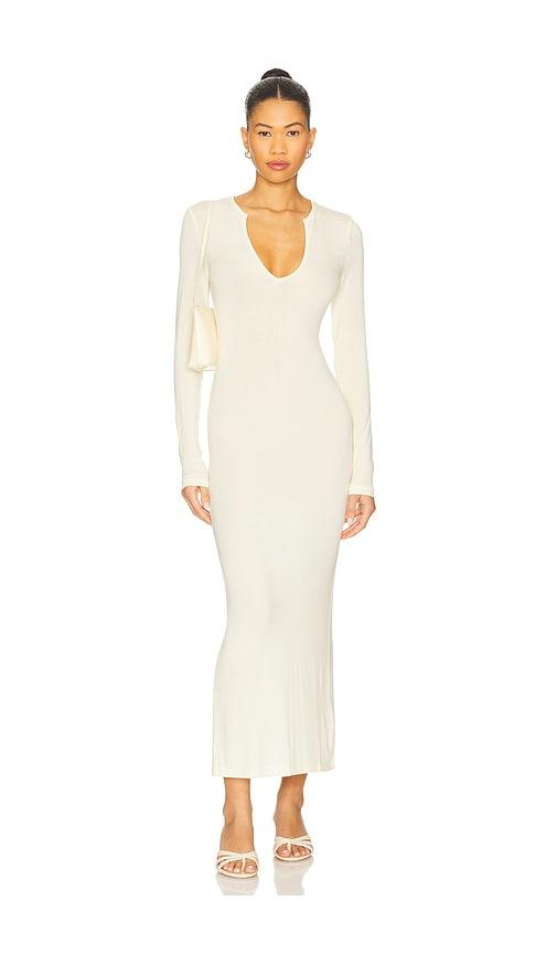 lioness vacanza maxi dress in yellow.