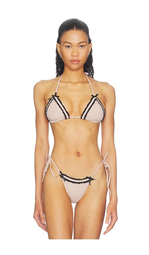 lioness x revolve azuri bikini top in tan.