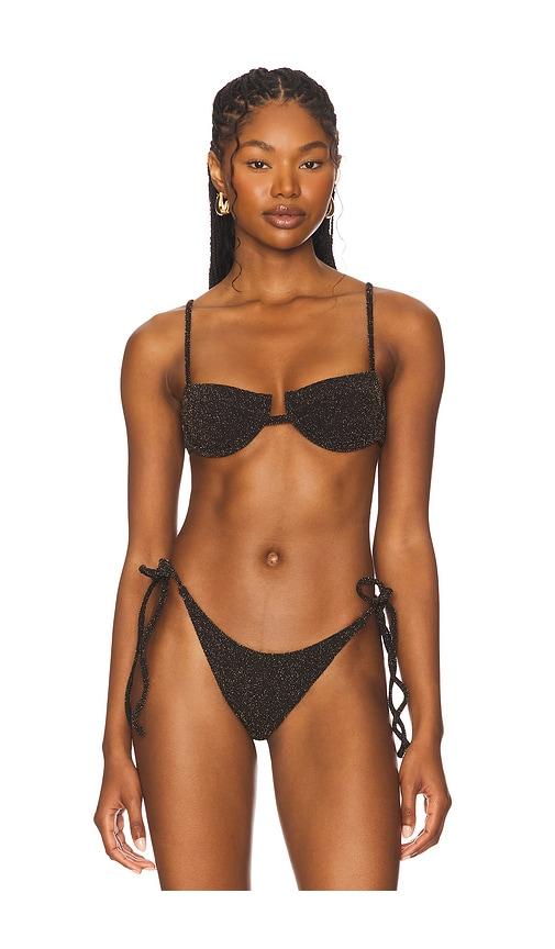lioness x revolve byron bikini top in black.