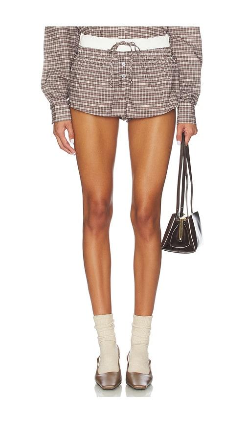 lioness x revolve nirvana short in chocolate.