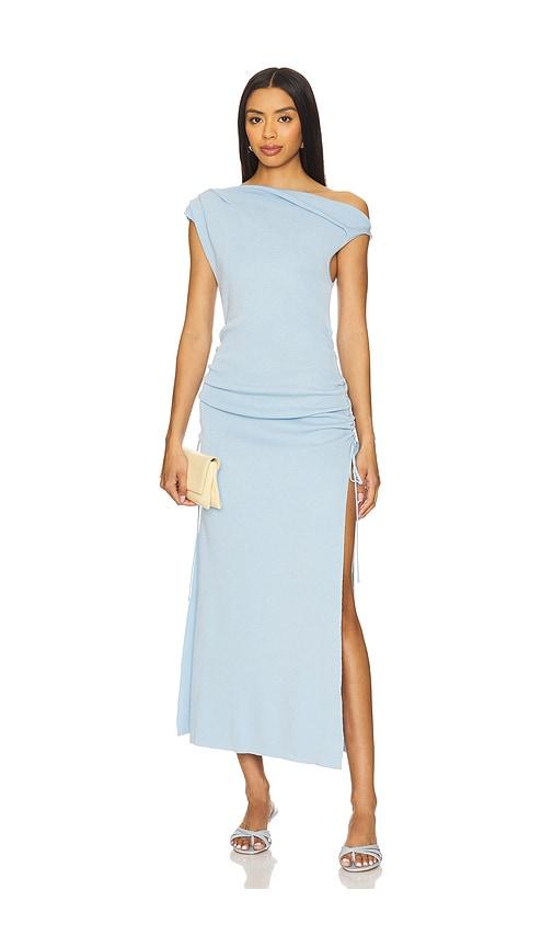 lioness x revolve original sin dress in baby blue.