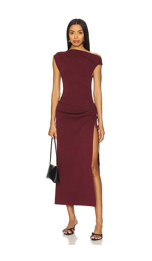 lioness x revolve original sin dress in wine.