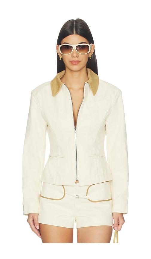 lioness x revolve soho jacket in cream.